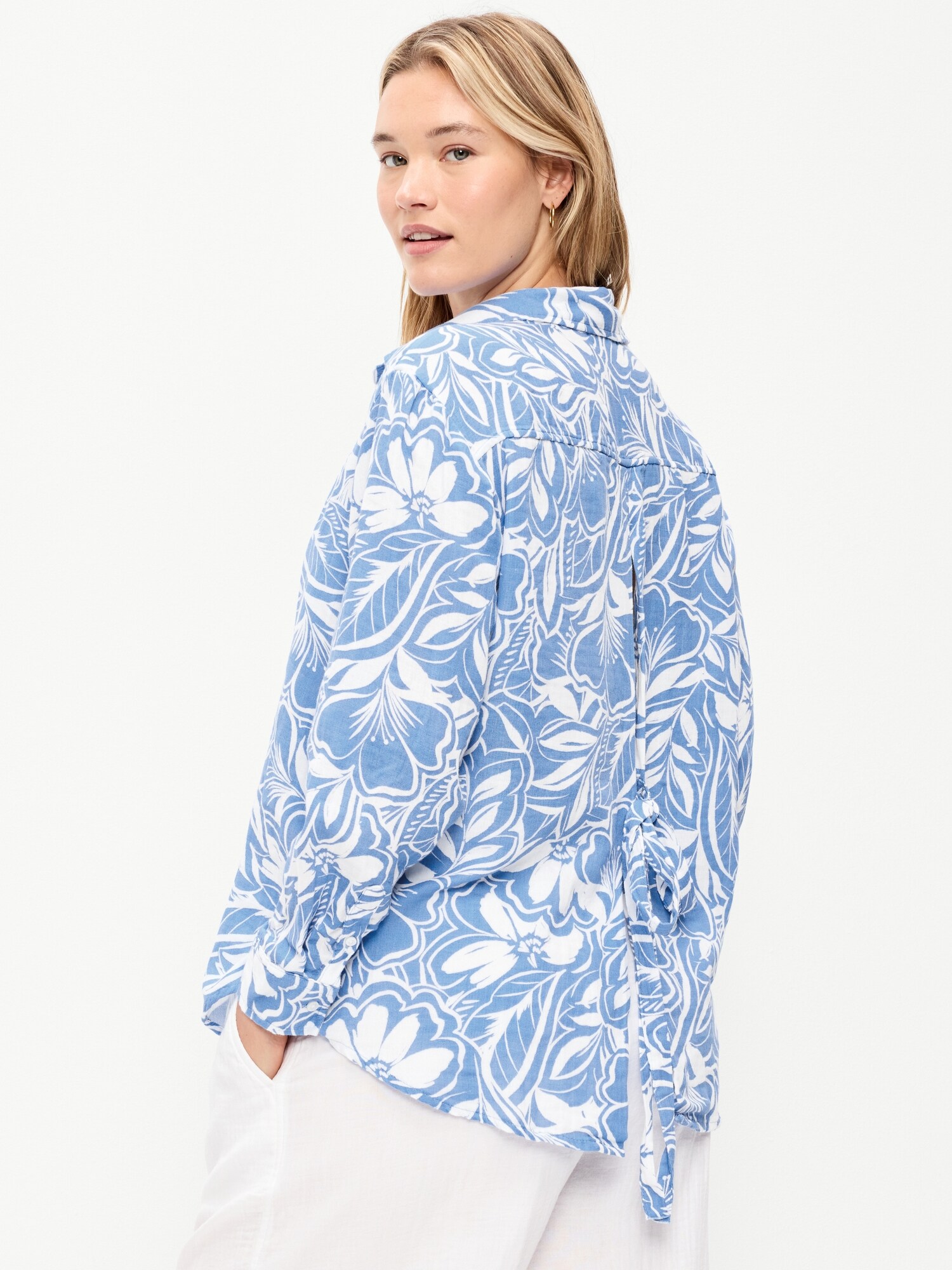 Open-Back Button-Down Shirt