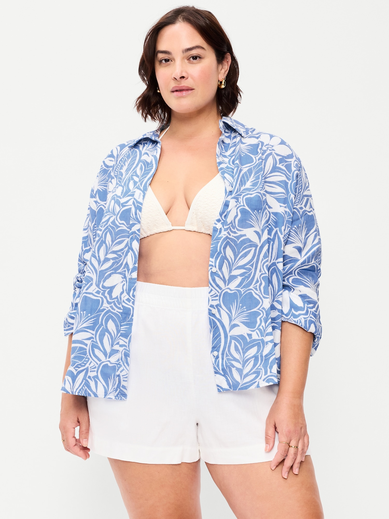 Open-Back Button-Down Shirt