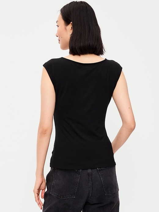 Image number 2 showing, Gathered-Shoulder Rosette Top