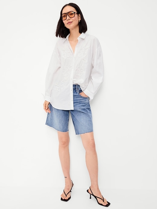 Image number 3 showing, Oversized Button-Down Boyfriend Shirt