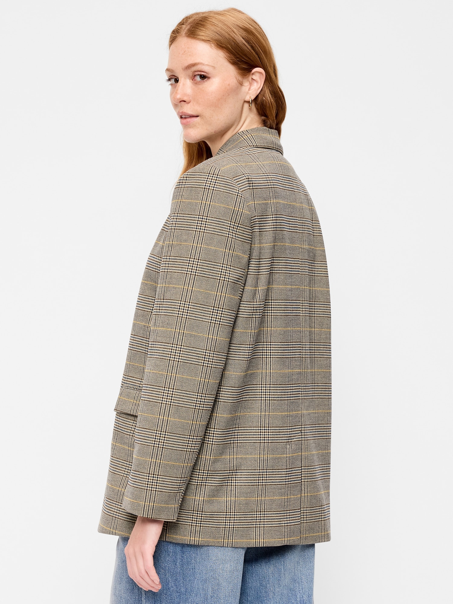 Oversized Twill Double-Breasted Blazer