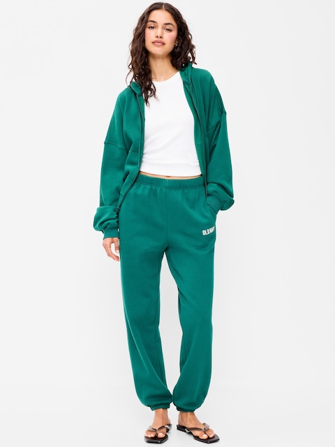 High-Waisted Cinched-Ankle Sweatpants