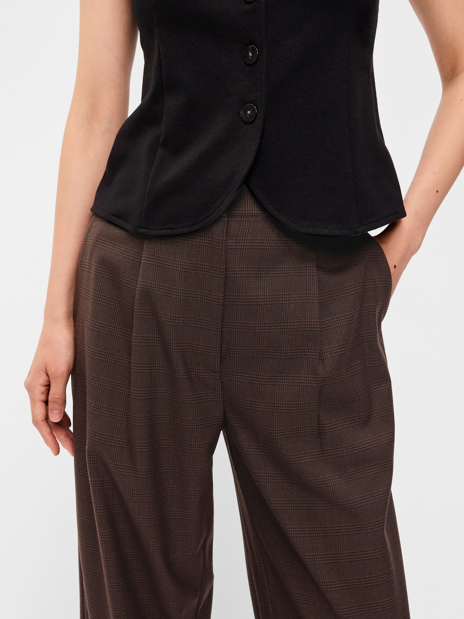 High-Waisted Taylor Trouser Wide-Leg Pants
