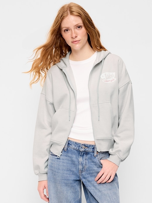 Image number 1 showing, Oversized Full-Zip Graphic Hoodie Sweatshirt