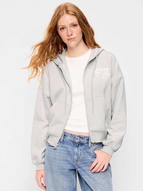 Oversized Full-Zip Graphic Hoodie Sweatshirt