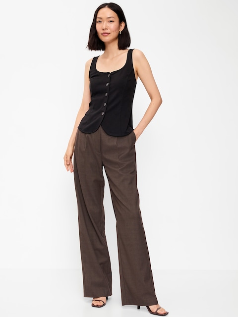 High-Waisted Taylor Trouser Wide-Leg Pants