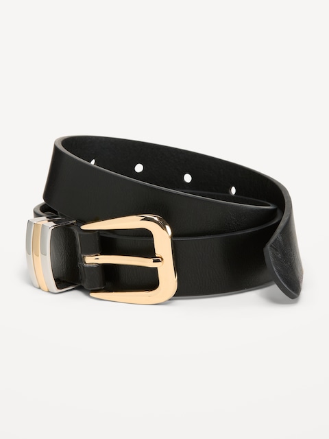 Triple-Loop Skinny Belt for Women