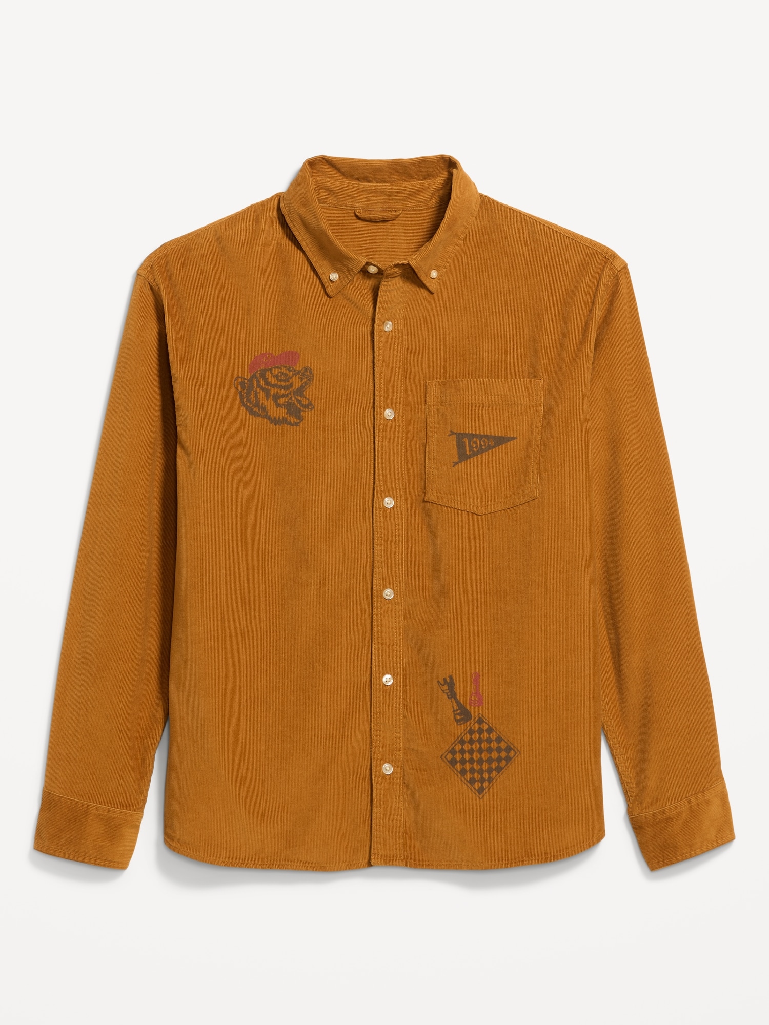 Loose Fit Long-Sleeve Corduroy Shirt