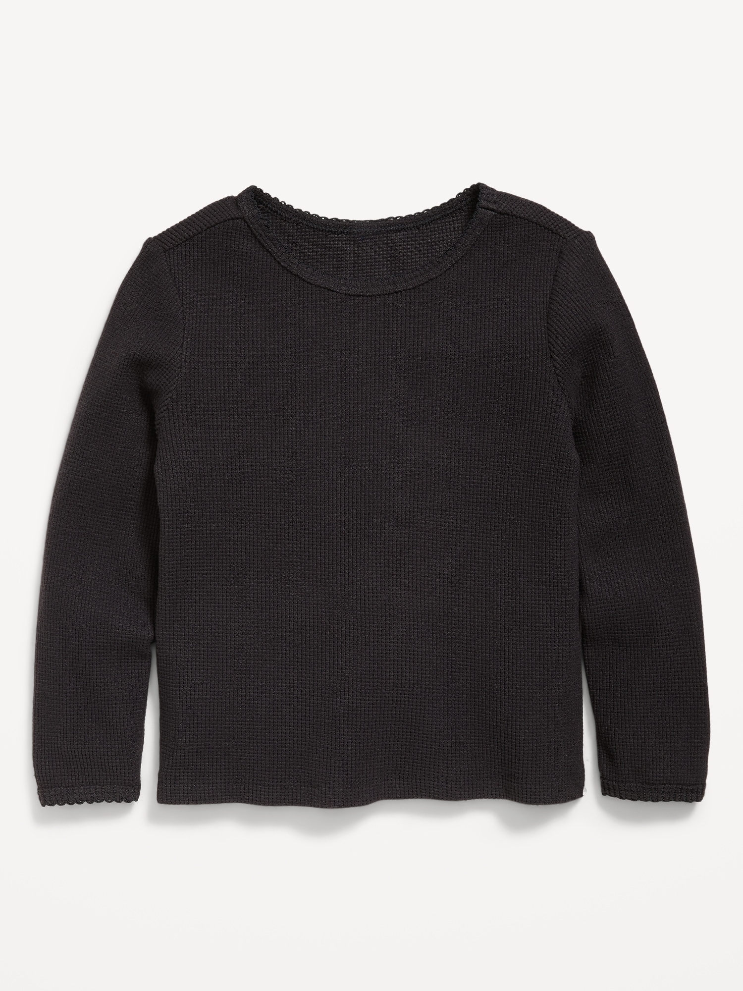 Long-Sleeve Waffle Knit T-Shirt for Toddler Girls