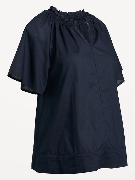 Image number 1 showing, Maternity Ruffle-Collar Popover Top