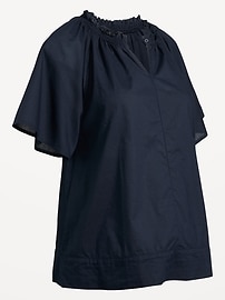Image number 1 showing, Maternity Ruffle-Collar Popover Top