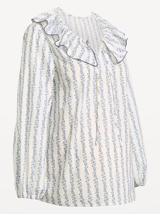 Image number 1 showing, Maternity Ruffle-Collar Popover Top