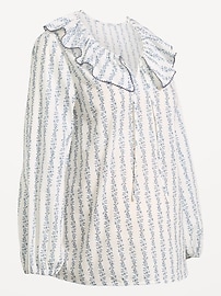 Image number 1 showing, Maternity Ruffle-Collar Popover Top