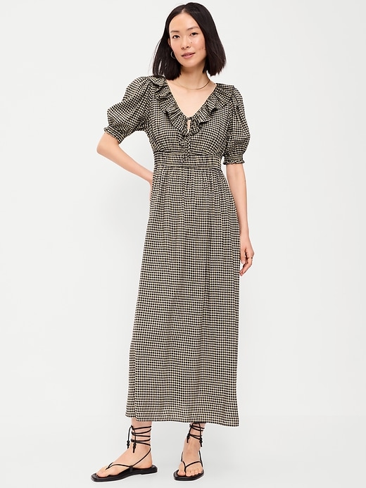 Image number 1 showing, Ruffle-Trim Boho Maxi Dress