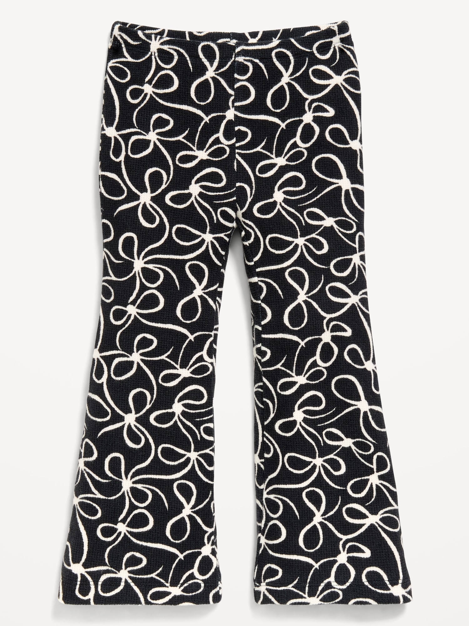 Waffle Knit Flared Leggings for Toddler Girls