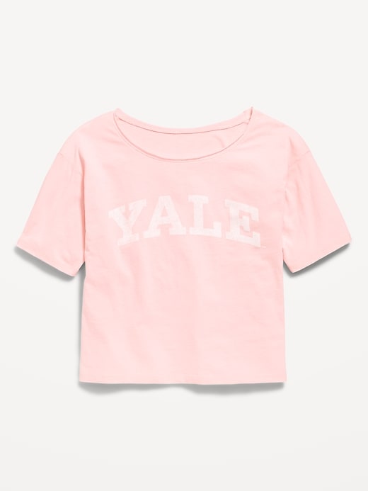 Image number 1 showing, College Off-Shoulder Graphic T-Shirt for Girls