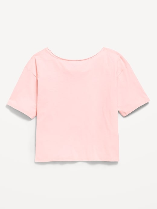 Image number 2 showing, College Off-Shoulder Graphic T-Shirt for Girls