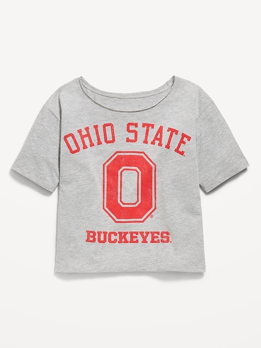 Image number 1 showing, College Off-Shoulder Graphic T-Shirt for Girls