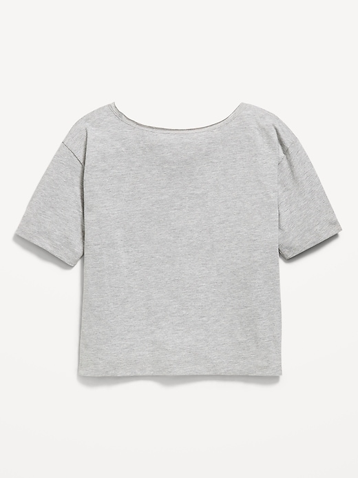 Image number 2 showing, College Off-Shoulder Graphic T-Shirt for Girls