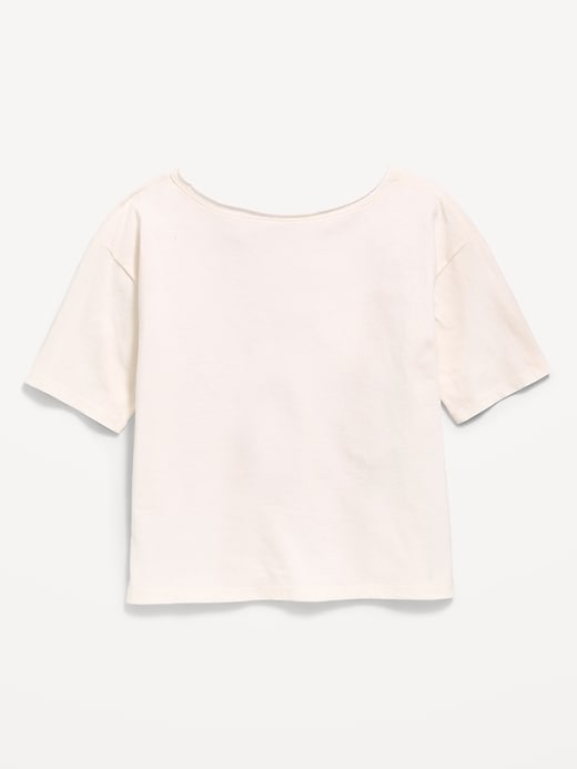 Image number 2 showing, College Off-Shoulder Graphic T-Shirt for Girls