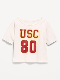 Image number 1 showing, College Off-Shoulder Graphic T-Shirt for Girls