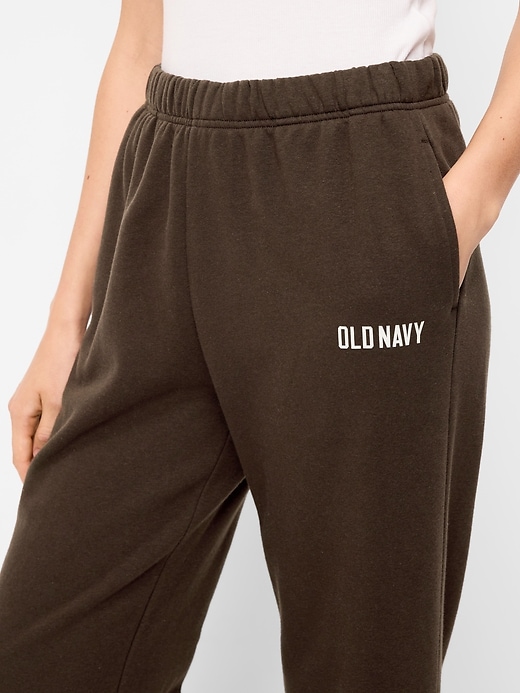 Image number 4 showing, High-Waisted Fleece Wide-Leg Sweatpants