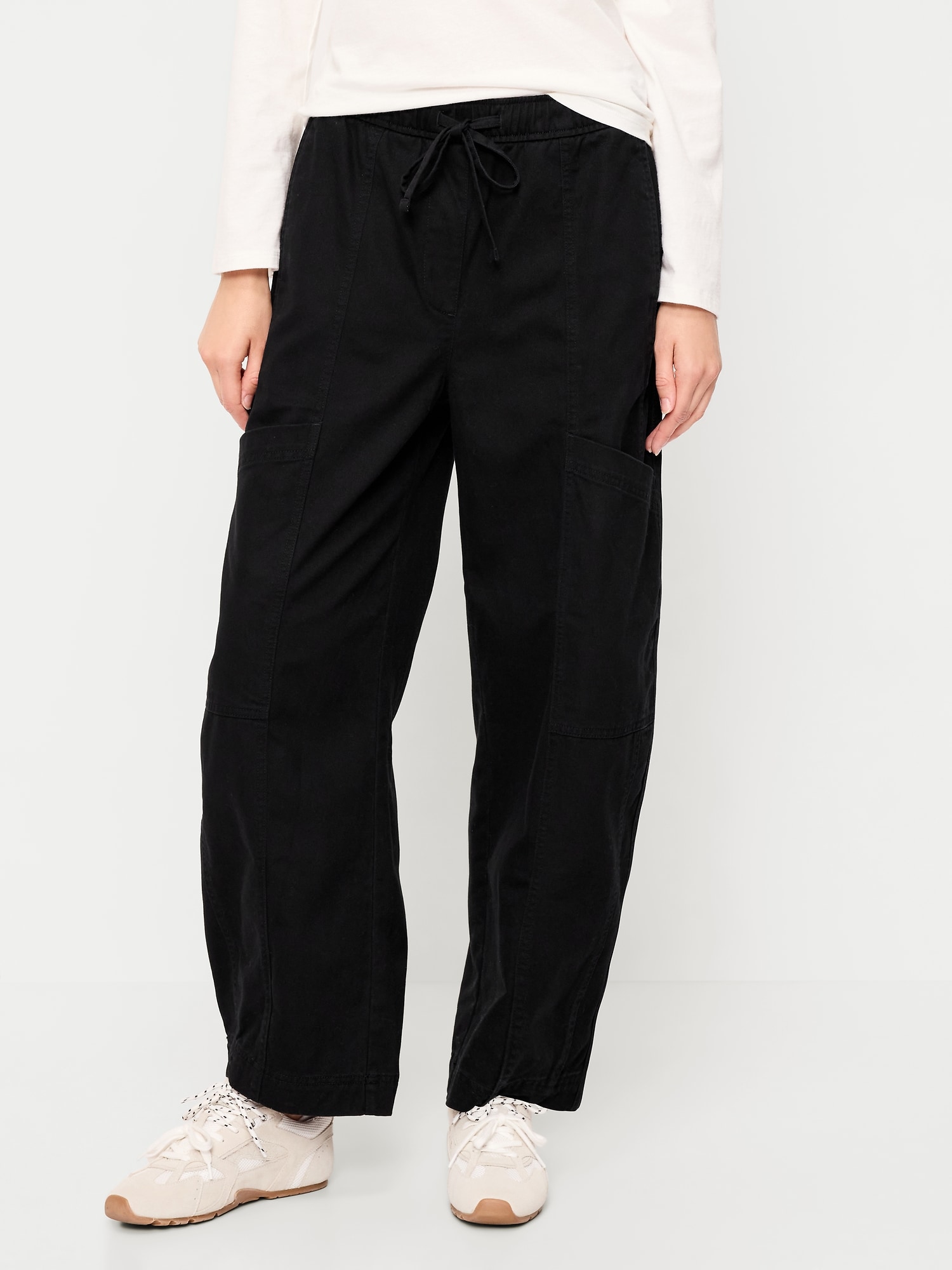 Mid-Rise Pull-On Utility Pants