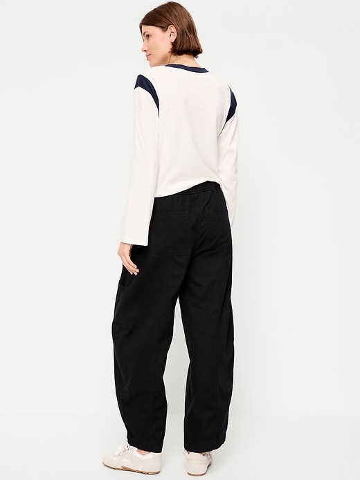 Image number 3 showing, Mid-Rise Pull-On Utility Jeans