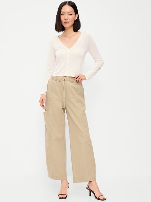 Image number 1 showing, Mid-Rise Pull-On Utility Jeans
