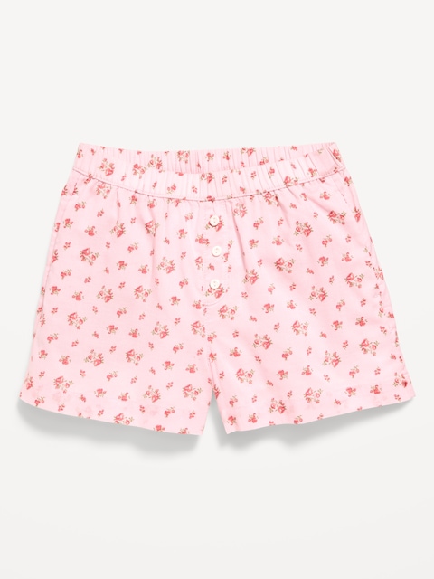 Printed Poplin Boxer Shorts for Girls