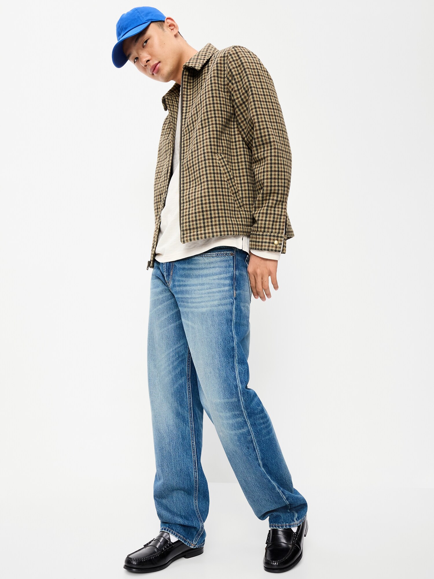 Мужская куртка Old Navy Relaxed Harrington, цвет: Коричневый клетчатый — фото 3