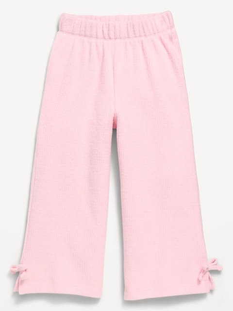 Cozy Ribbed Wide-Leg Pants for Toddler Girls