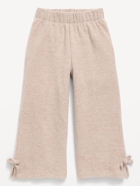 Cozy Ribbed Wide-Leg Pants for Toddler Girls