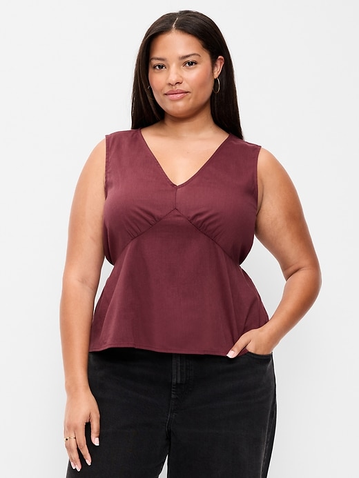 Image number 7 showing, Sleeveless V-Neck Tie-Back Top