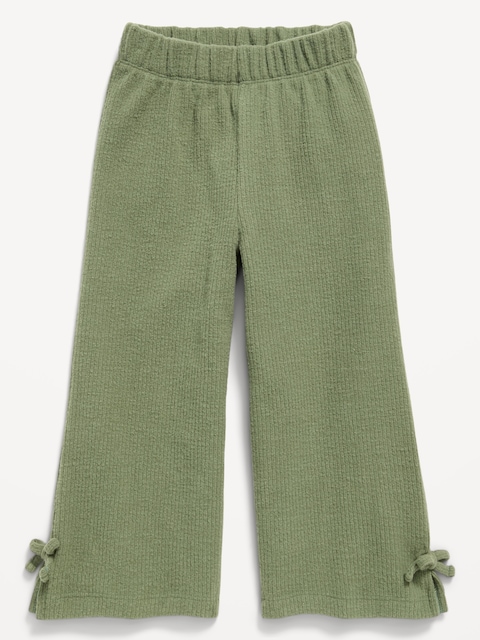Cozy Ribbed Wide-Leg Pants for Toddler Girls
