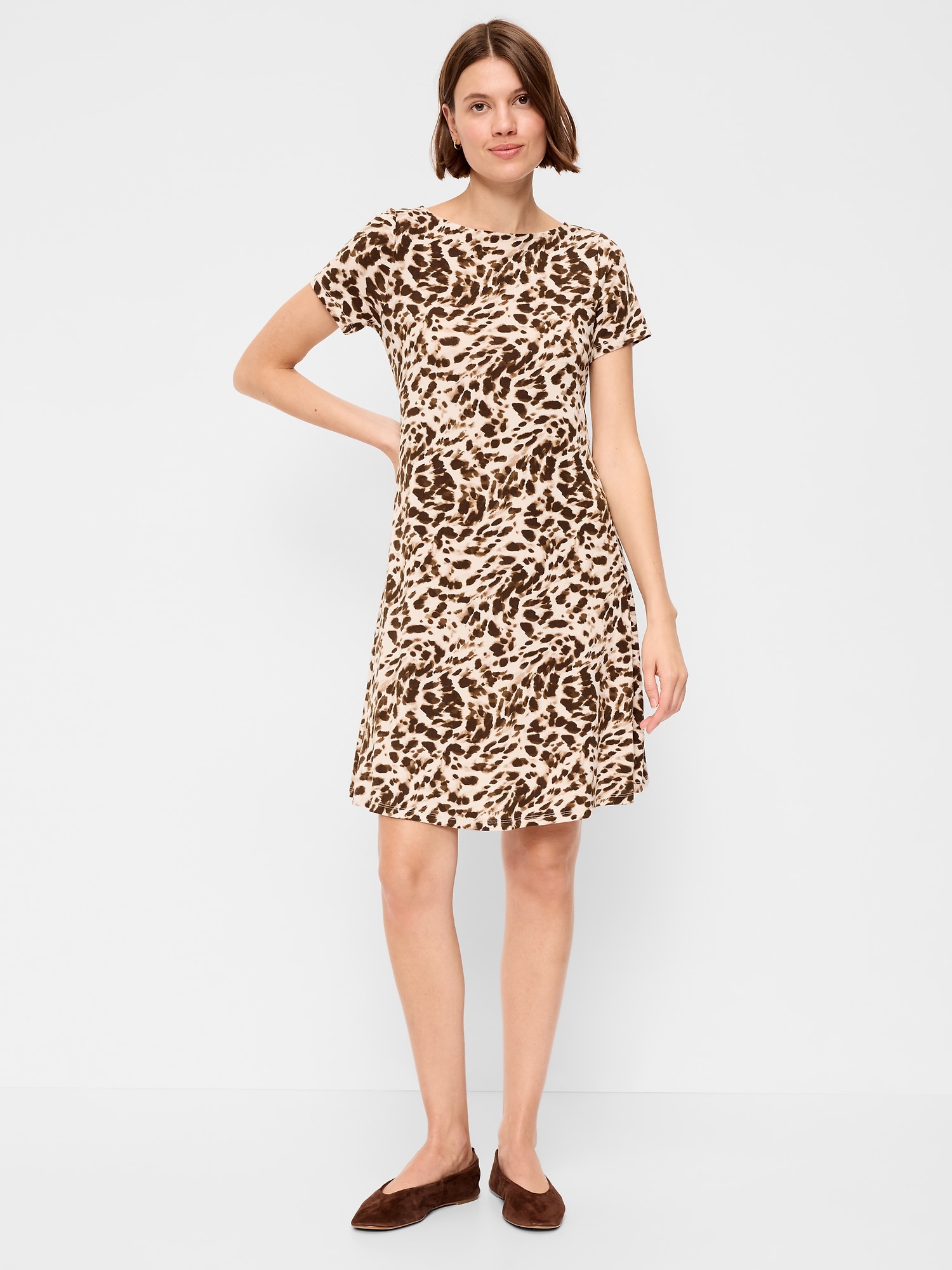 short swing dress Jones New York Sleeve Linen-Blend short sleeves Mini Swing Dress in Zesty