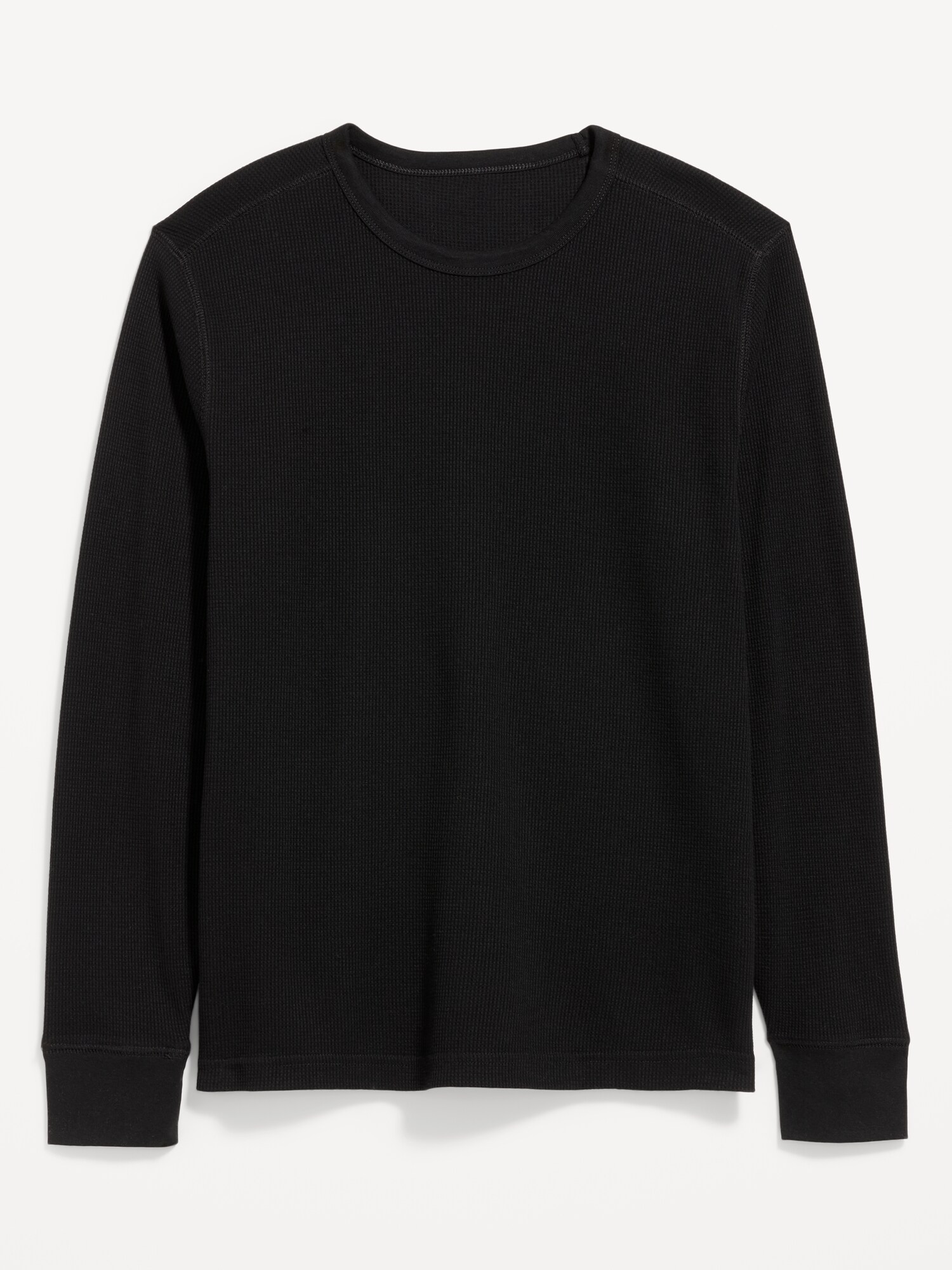 Мужская футболка Old Navy Crew-Neck Waffle, цвет: Чёрный — фото 3