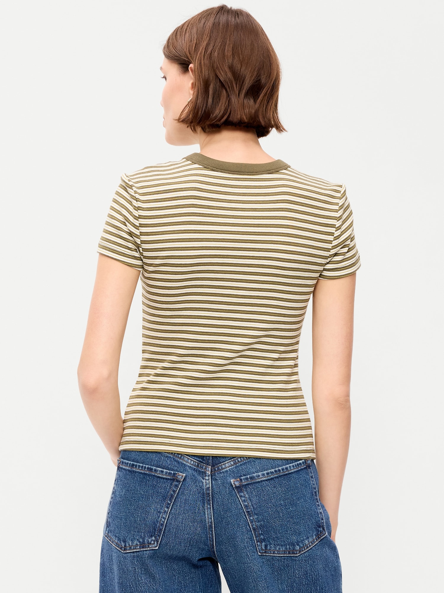 Snug Crew-Neck Ribbed T-Shirt