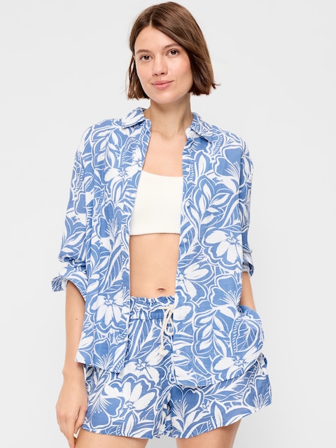 Open-Back Button-Down Shirt