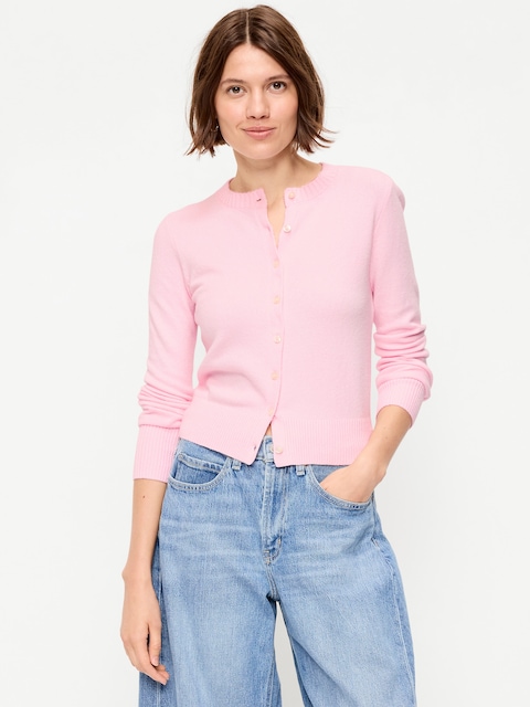 SoSoft Cropped Crew-Neck Cardigan
