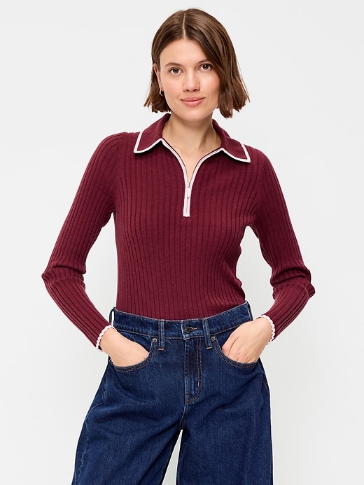 Image number 1 showing, Long-Sleeve Half-Zip Top
