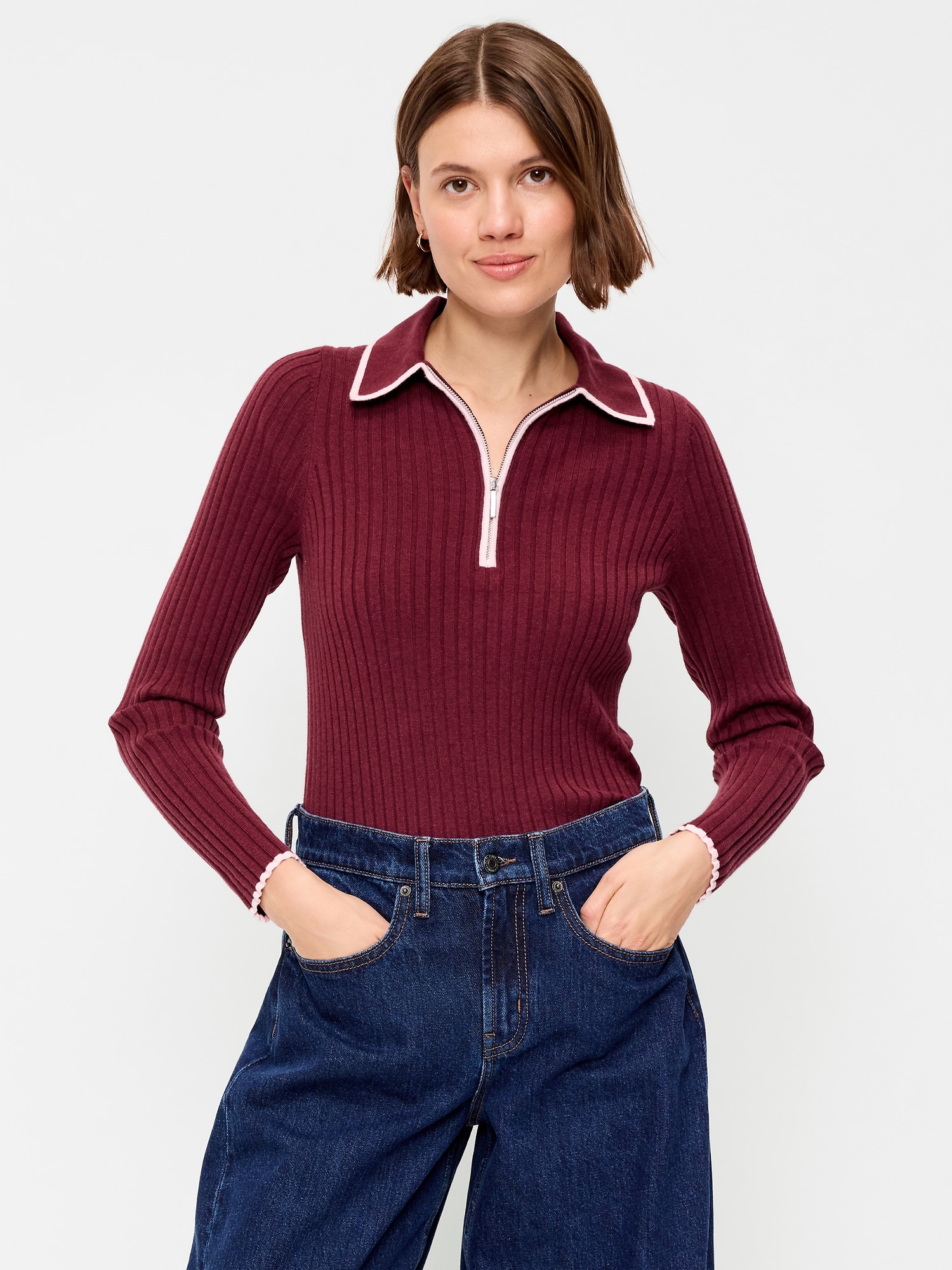 Long-Sleeve Half-Zip Top