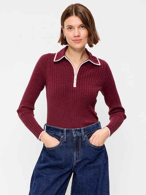 Long-Sleeve Half-Zip Top