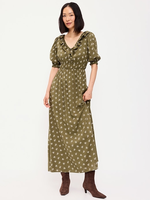 Image number 1 showing, Ruffle-Collar Boho Maxi Dress