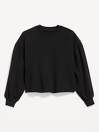Image number 2 showing, SoComfy Oversized Puff-Sleeve Cropped Sweatshirt