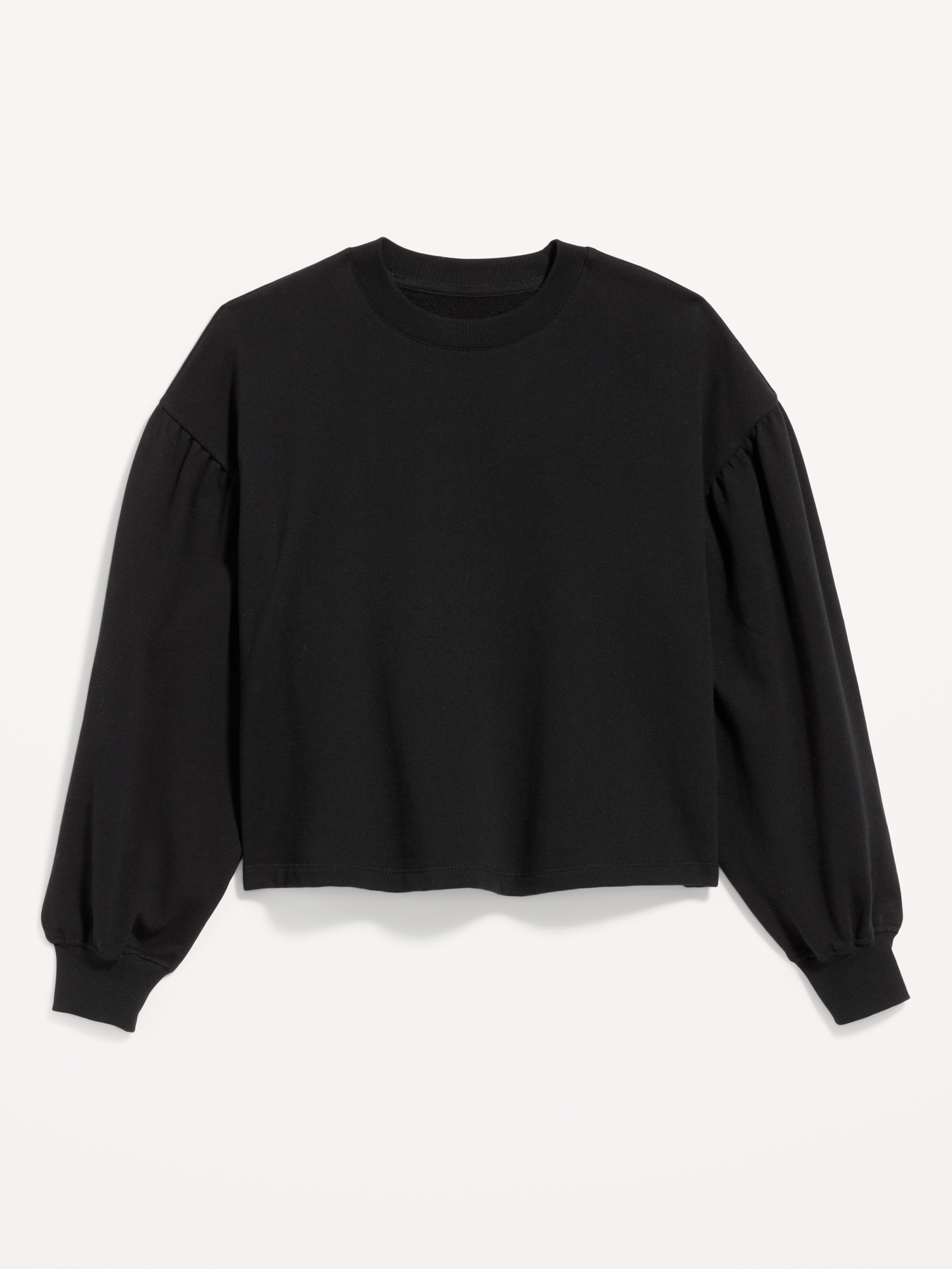 SoComfy Oversized Puff-Sleeve Cropped Sweatshirt