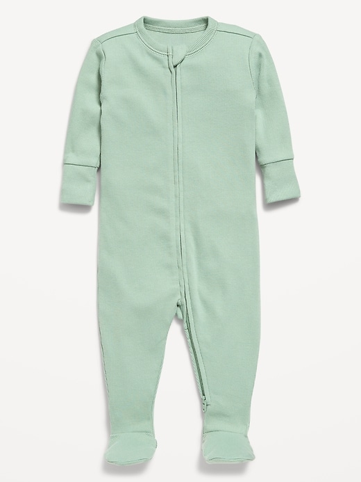 Image number 1 showing, 2-Way-Zip Sleep & Play Footed One-Piece for Baby