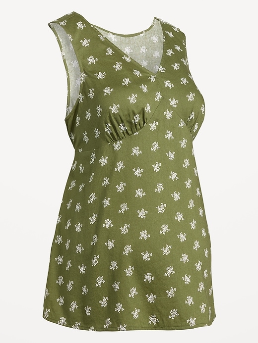 Image number 1 showing, Maternity Sleeveless V-Neck Tie-Back Top