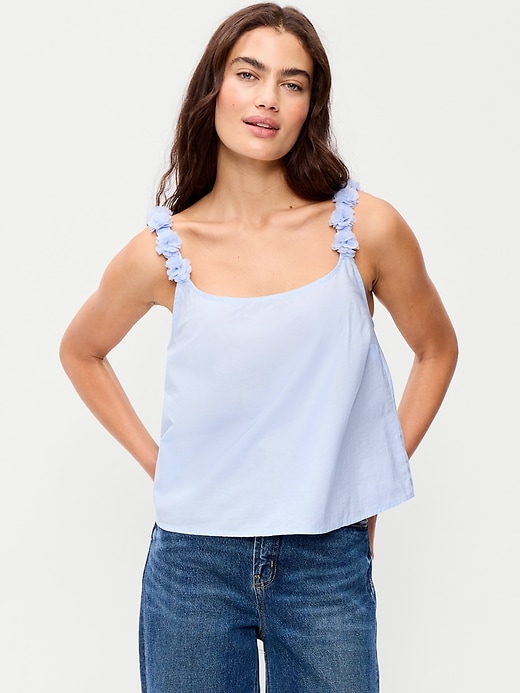 Image number 1 showing, Rosette-Strap Tank Top