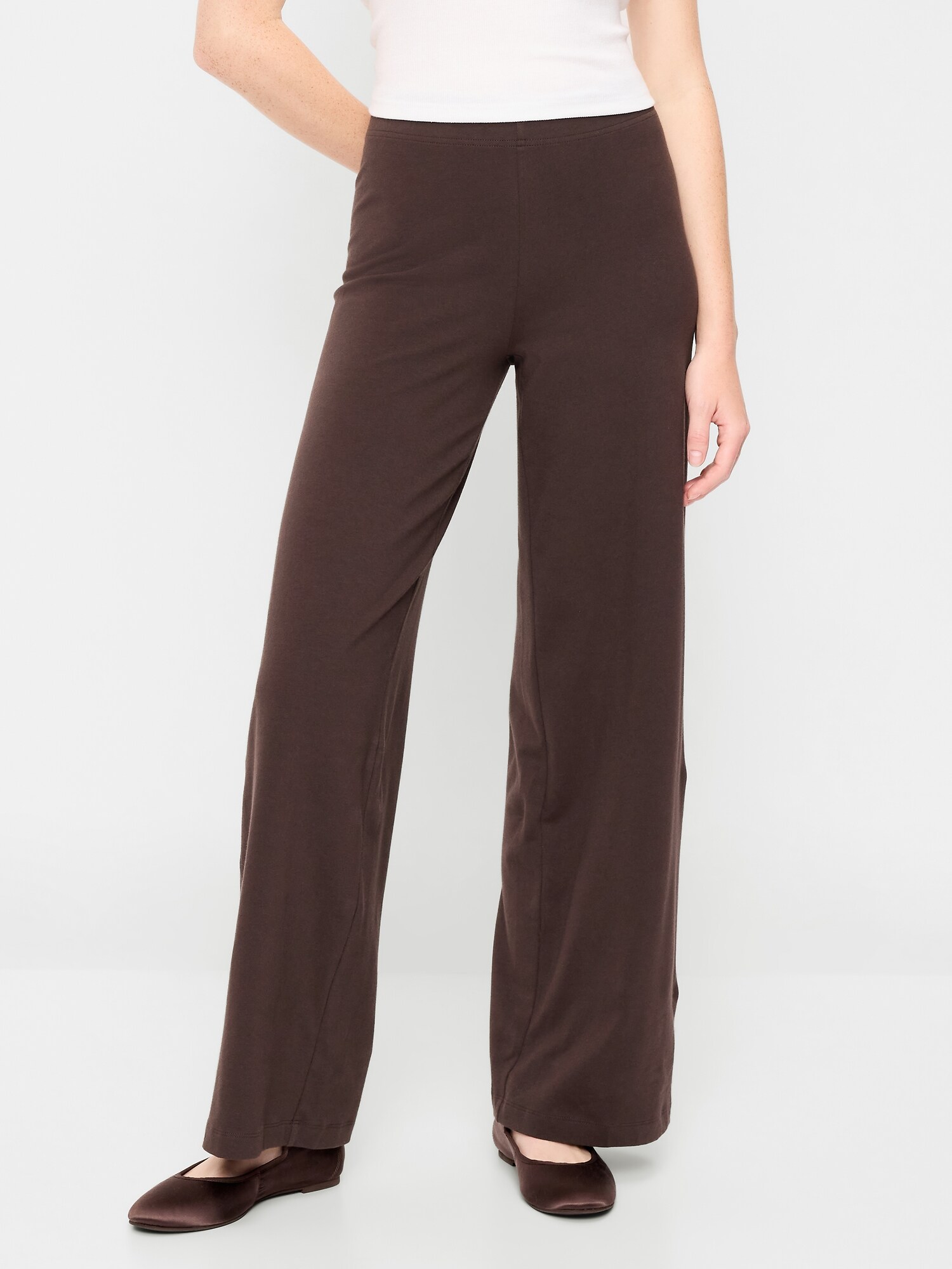 Женские леггинсы Old Navy High-Waisted Fashion Wide-Leg, цвет: Чёрный кофейный — фото 2